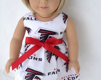18 inch Doll Dress made with Atlanta Falconfabric, made to fit 18 inch dolls such as American Girl and similar 18 inch dolls