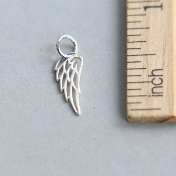 925 Sterling Silver Charm Angel Wing Charm Tiny Angel Wing
