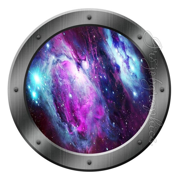 Galaxy Porthole Wall Decal Spaceship Graphics Decals Kids Fun