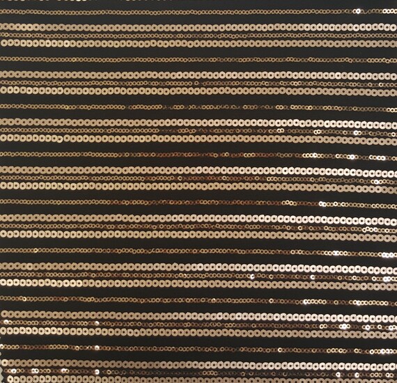 Black and Gold Stripe Sequin Fabric by the yard