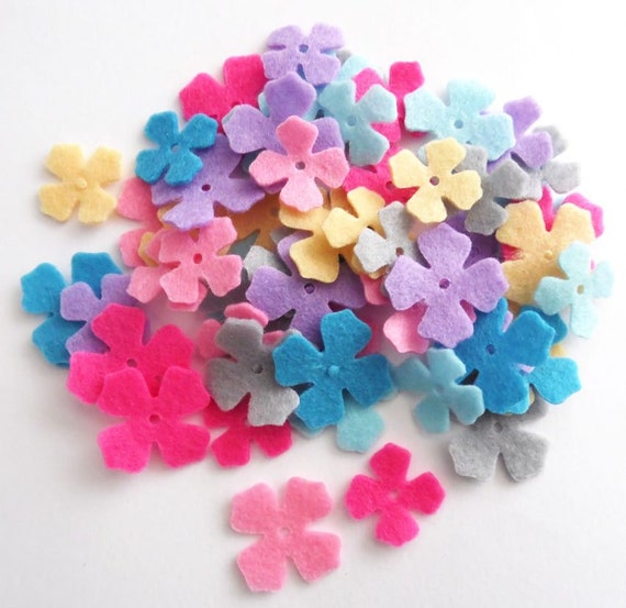 Felt Flower Mini set of 56 Die Cut Shapes Applique