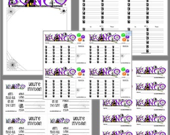 Haunted Halloween Bunco Printable Set, Bunco Score Cards & Tally Sheet, Instant Download, Editable Bunco Invites