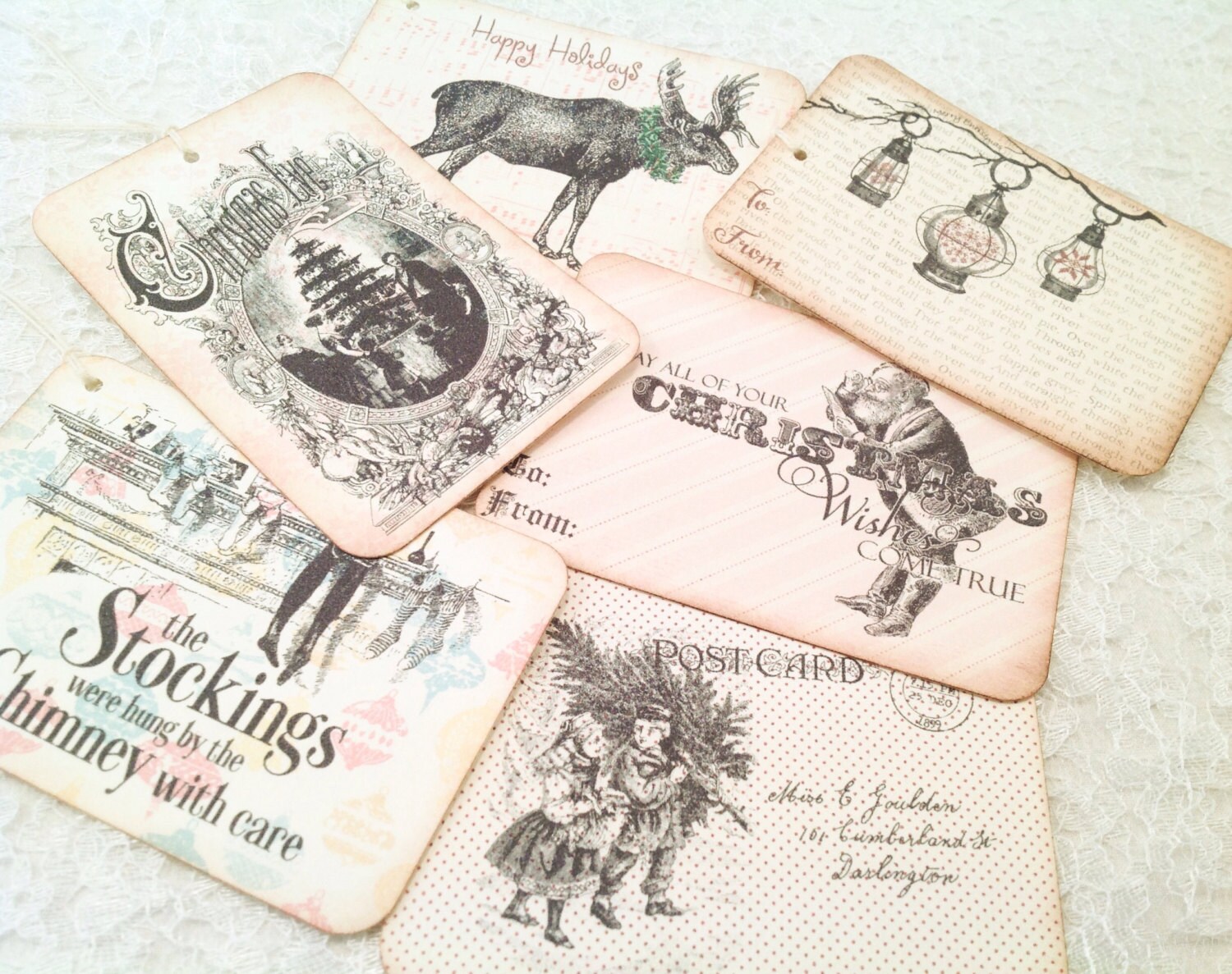 christmas gift tags holiday gift tags vintage style christmas christmas gift tags holiday gift tags vintage style christmas