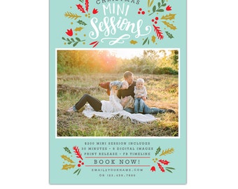 INSTANT DOWNLOAD - Christmas Mini Session template - Photoshop template - E1153