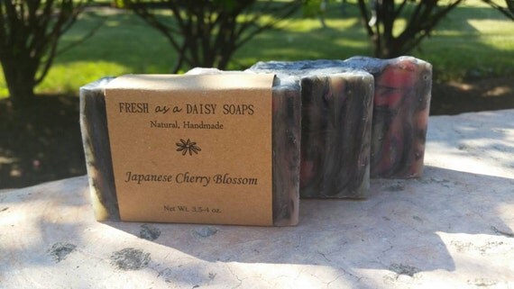 Japanese Cherry Blossom, Natural Handmade Soap, Cold Process Soap, VEGAN