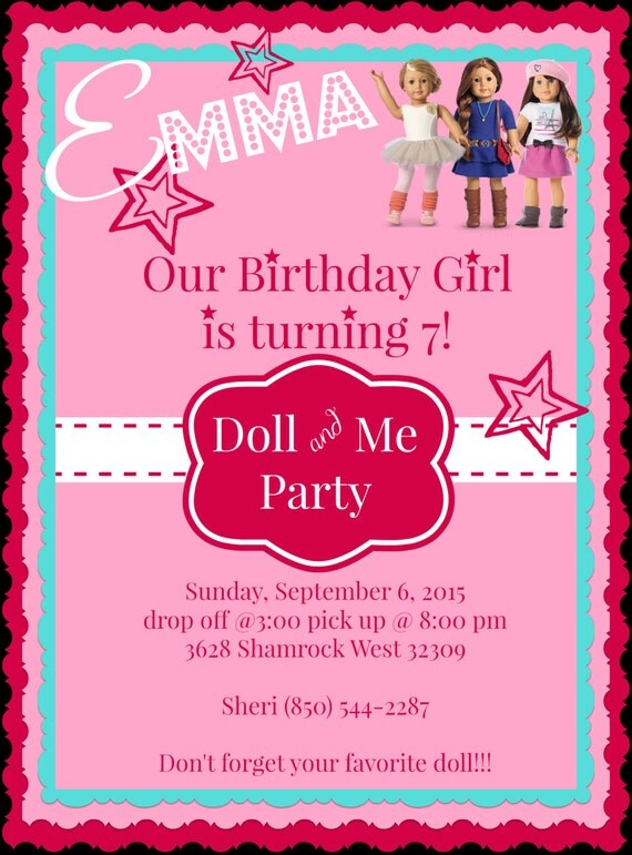 American Girl Doll Invitations 8