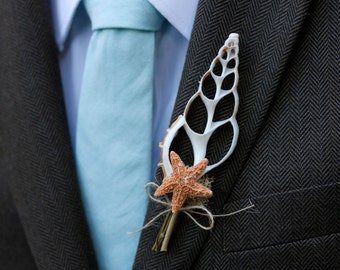 Beach Boutonniere,Beach wedding,Shell Boutonniere,Sugar Starfish,Groom Boutonniere Coastal Beach Wedding Nautical Jute Magnet on back