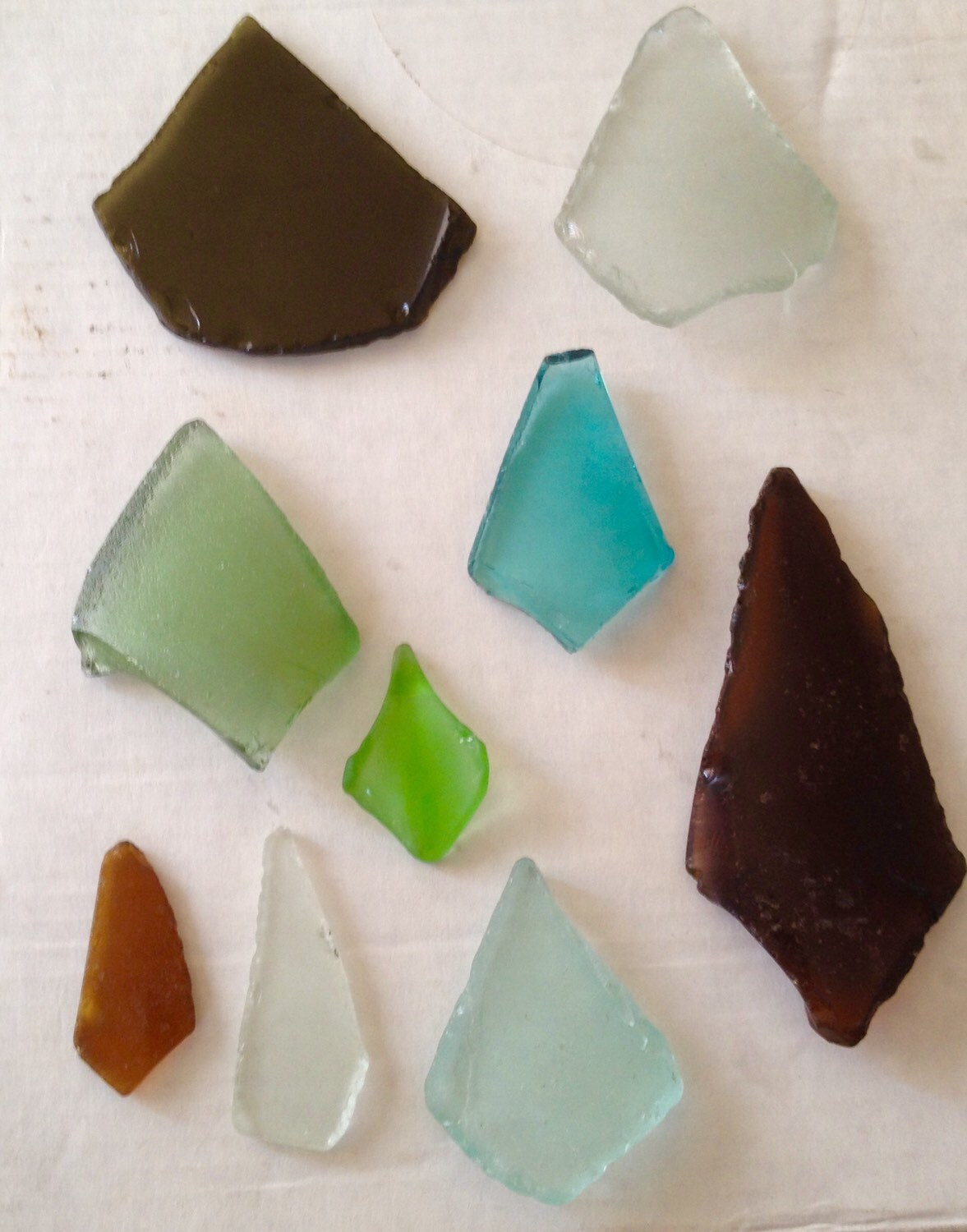 Beach Sea Glass Surf Tumbled 9 Large Pieces for Jewelry Pendants Crafts ...