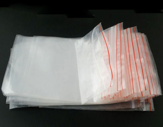 100pc Self Sealing Zip Lock Plastic Bags 6X4.7cm-8380Z