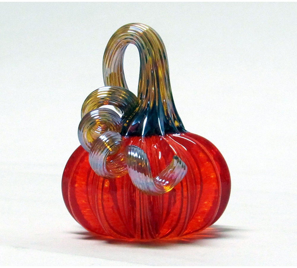 Mini Glass Pumpkin-Transparent Orange