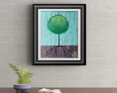 Green Lollipop Tree Signed Art Print of Signature Original By Rafi Perez