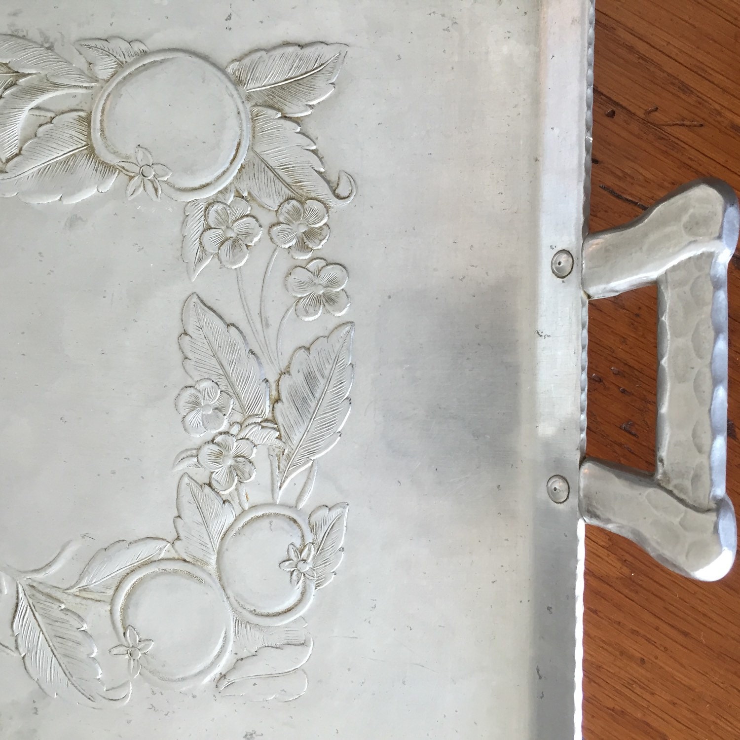 Vintage Hammered Aluminum Tray Haute Juice