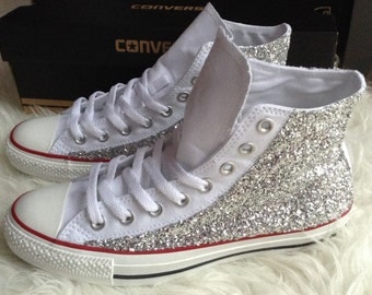 silver sparkly converse