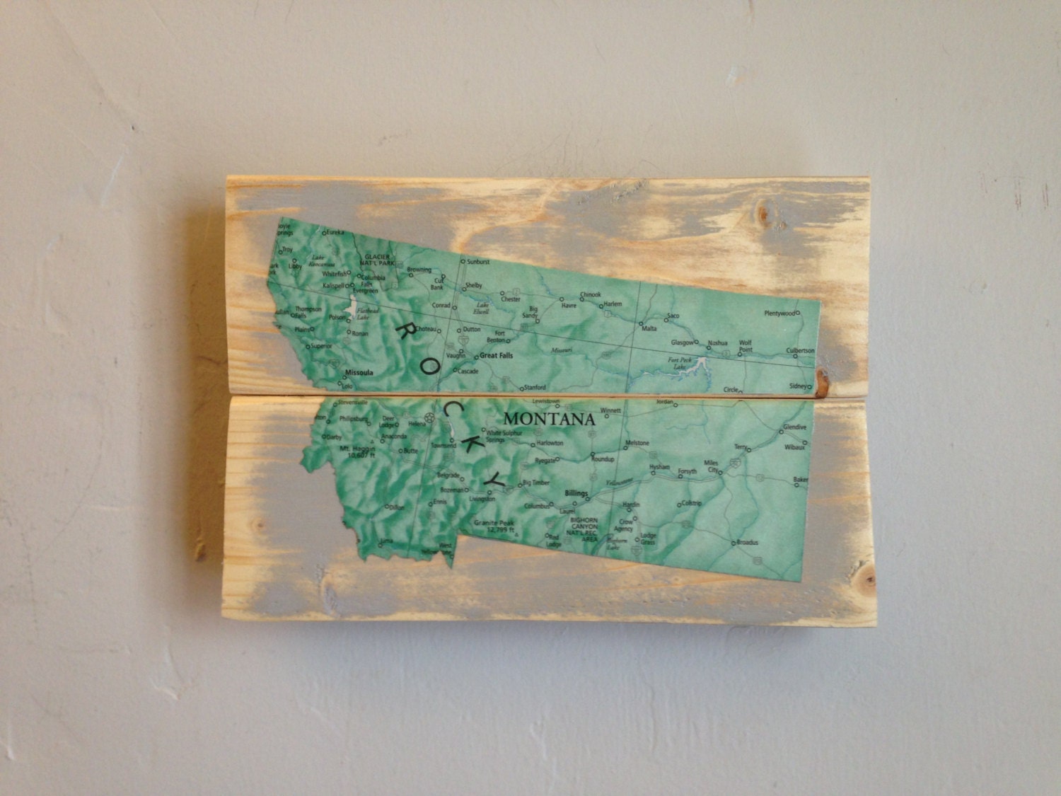 Montana Map Decoupage Pallet Map Art Upcycled Montana Art