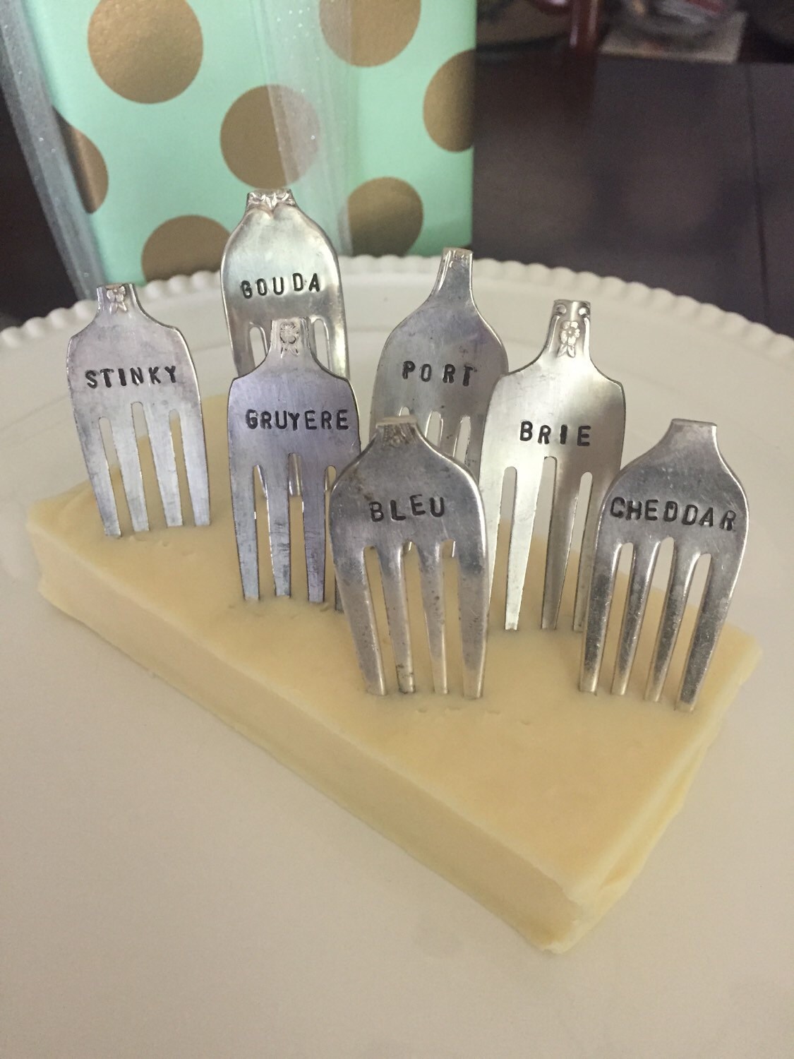 Fork Cheese Marker set by JenniferDPhipps on Etsy