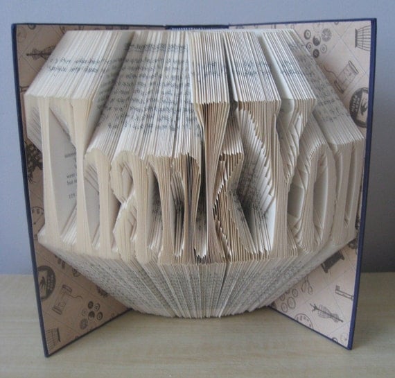 Hand Folded and Decorated 'Thank You' Bookfold