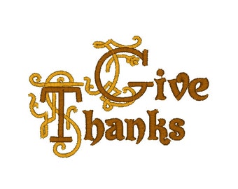 Give Thanks Thanksgiving Machine Embroidery Design, thanksgiving embroidery design, thanksgiving designs, give thanks embroidery design
