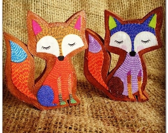 Fox Decoration. Free Standing Fox Wooden Decoration.