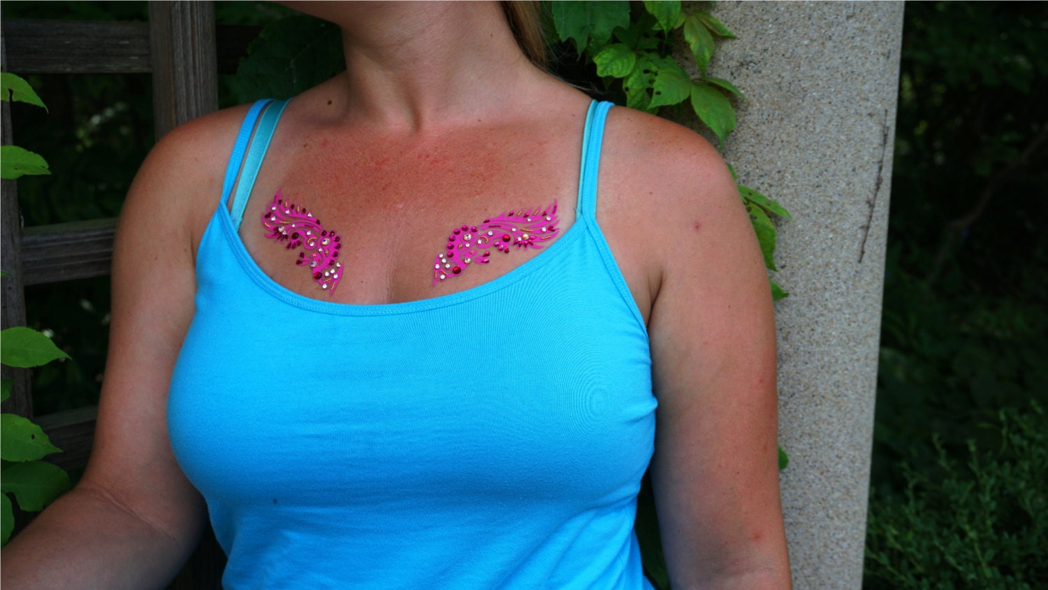 Cleavage Jewelry Rave Wear Crystal Jewels by DivineBodyJewels