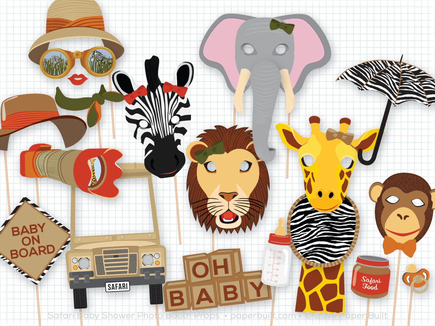 Safari Baby Shower Photo Booth Props Baby Shower Safari