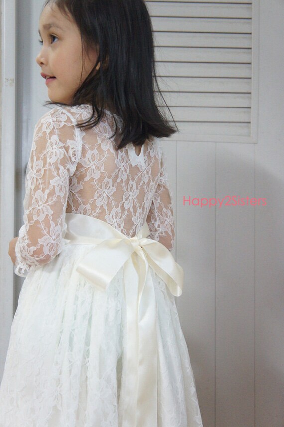 Flower girl dresses long sleeve lace