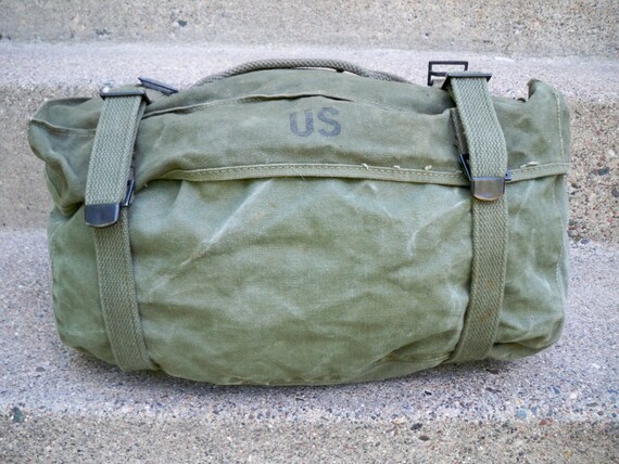 Vintage WWII 2 ère U.S. Army Mussette toile Backpack Field Pack sac Pack M1945 Made in USA
