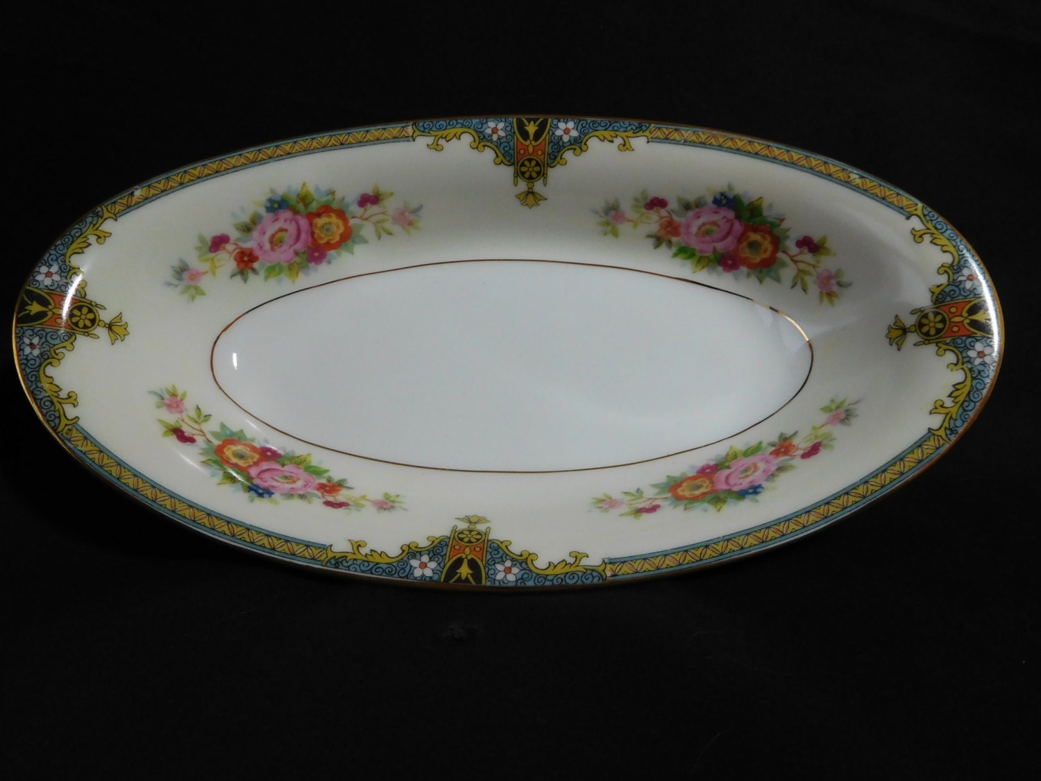 Vintage Noritake 'M' Oval Relish Dish