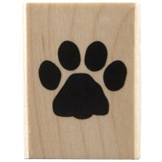 Paw Print Rubber Stamp Hand stamp made to order. Dog paw made