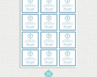 Printable Baptism Favor Tags - Favor Tags - Thank You Tags - Christening - Party Tags- Digital Printable
