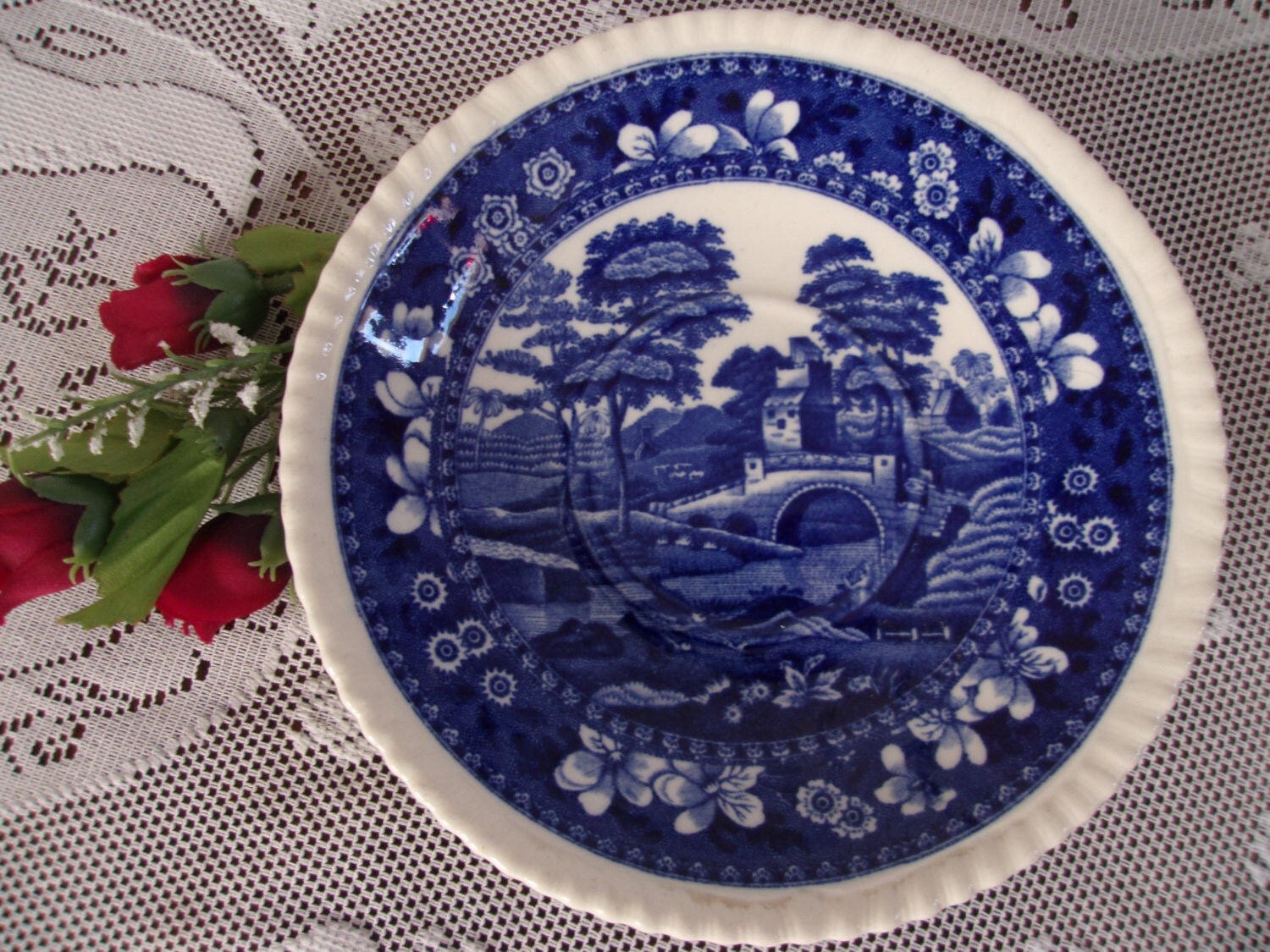 Copeland Spode Tower England Circa 1900 Saucer White Wavy Rim