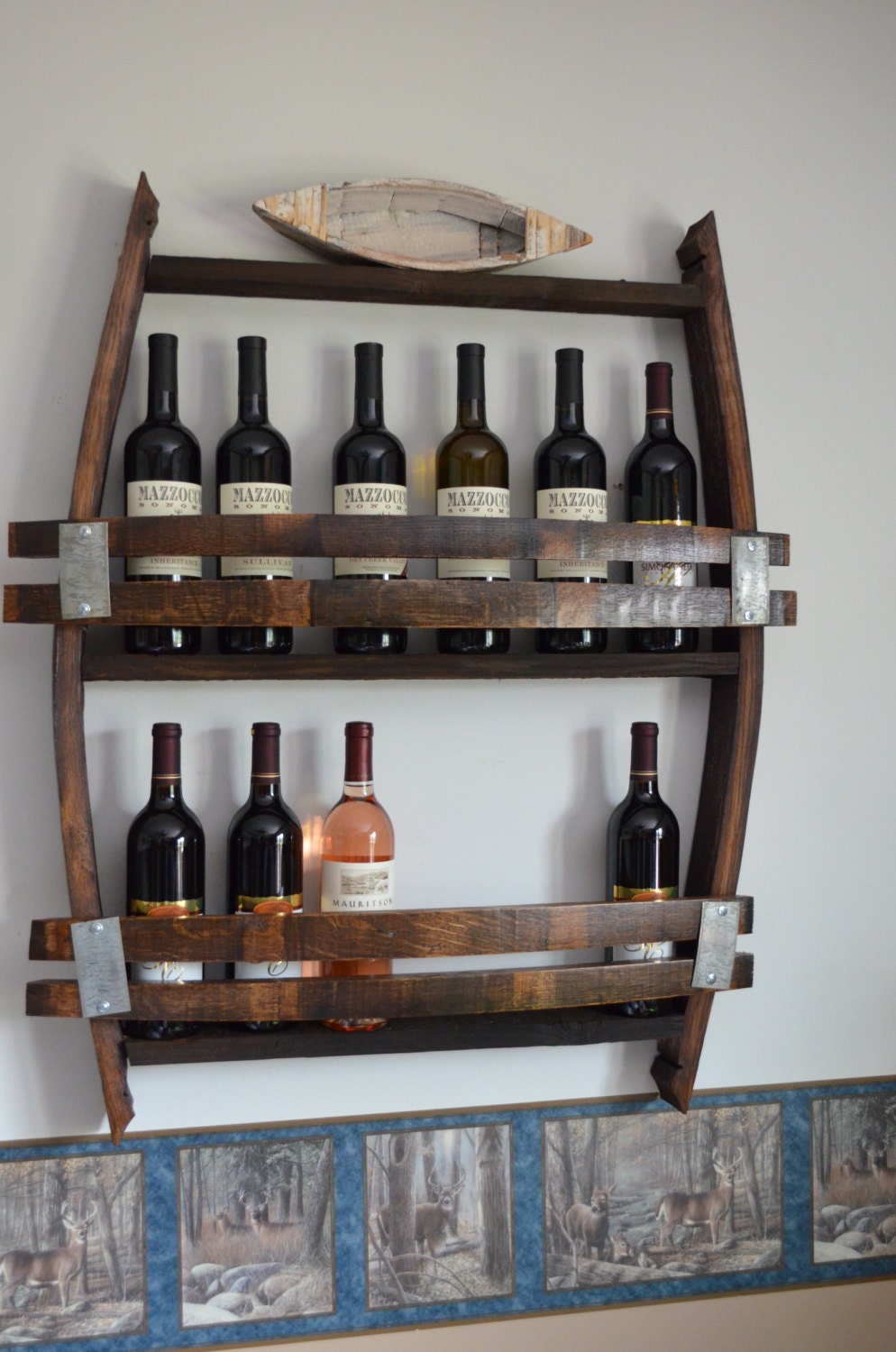 Wine Barrel Wine Rack 12 14 Wine Bottles Made From Reclaimed   Il Fullxfull.819447236 P3jn 