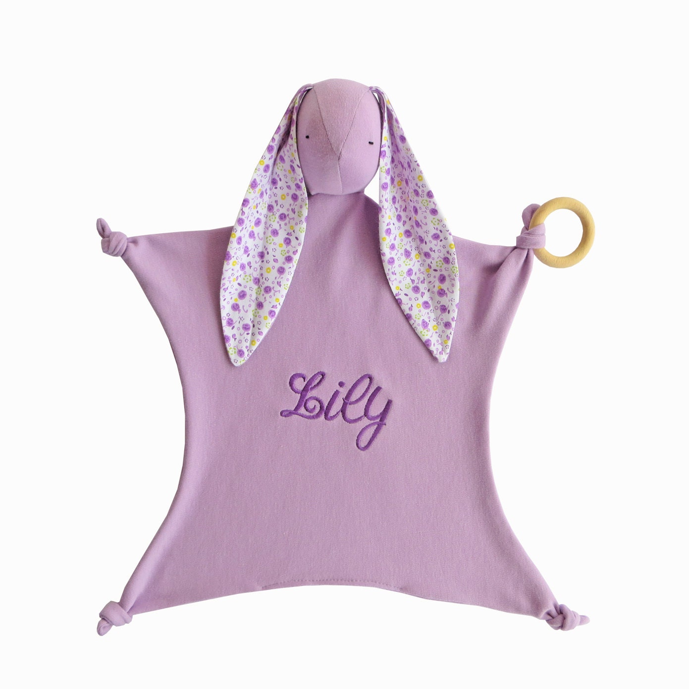 Personalized lovey blanket Purple Lovey Security Blanket