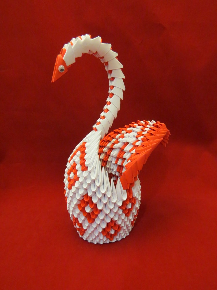 3D Origami 3D Origami Swan Diamond Swan Red by SimpleCreationsLLM