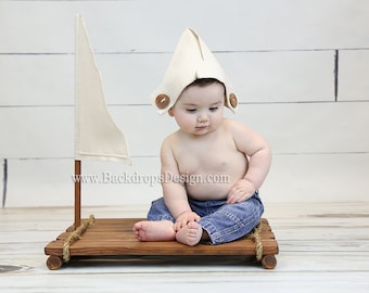 Sailor Prop Boy / Girl Newborn Photography Props Toddlers prop Raft Wooden Props Newborn Photography Props Beach Props Pirate Boat Props