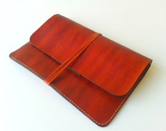 red leather laptop