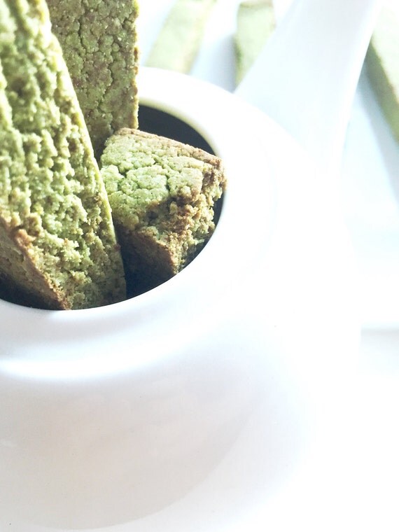 Organic Matcha Green Tea Biscotti / Gluten Free / Vegan / Low