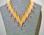 Orange Crystal Necklace, Swarovski crystal Necklace, orange necklace, orange jewelry, Crystal jewelry, Bargello necklace, peyote necklace