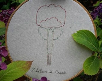 I Believe in Angels (Instant download Stitchery pattern pdf)