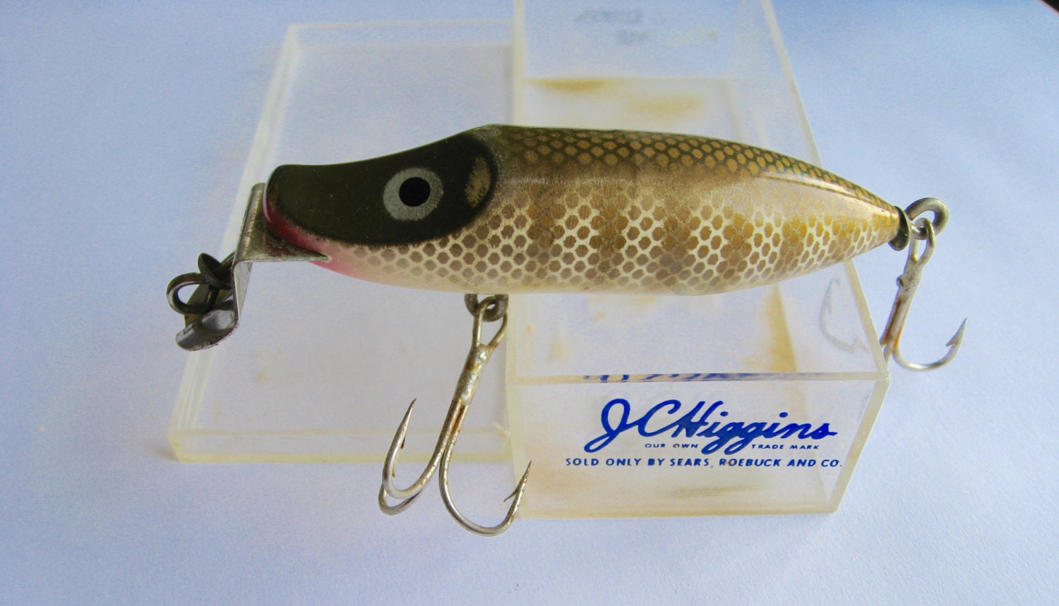 J C Higgins SINKER Lure Runt Crankbait Vintage Fishing