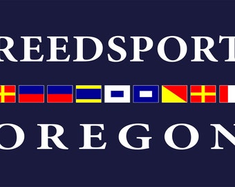 Reedsport, Oregon - Nautical Flags (Art Prints available in multiple sizes)