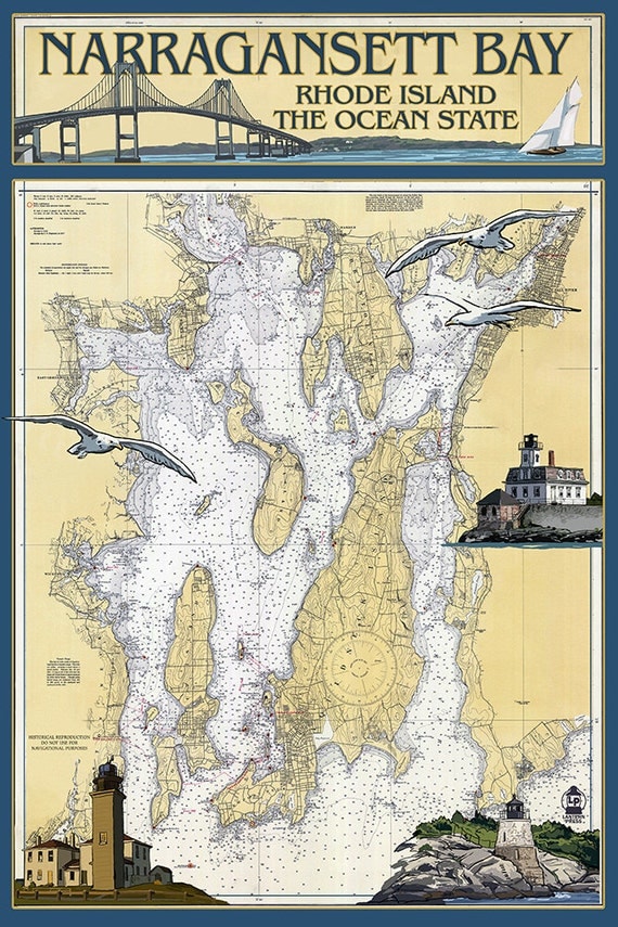 Narragansett Bay Rhode Island Nautical Chart Art Prints   Il 570xN.815443828 7tyh 