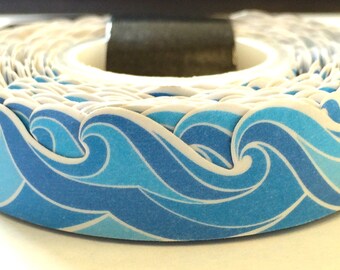Wave Ocean Die Cut Paper Washi Tape Scrapbooking Decoration Sticker - 30ft/9m