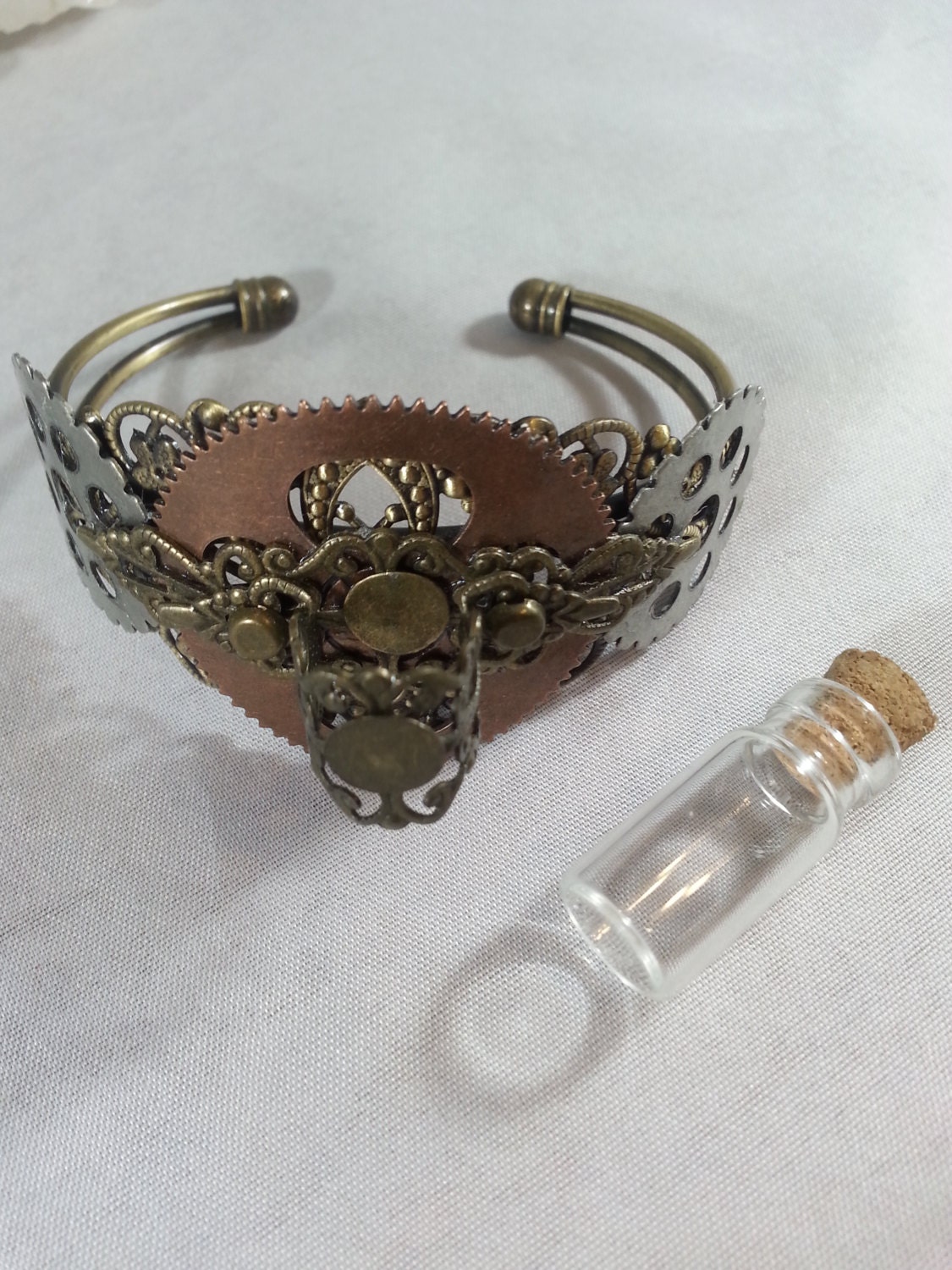 Apothecary Jars Steampunk Bracelet Gear by KimreysOddBeauty