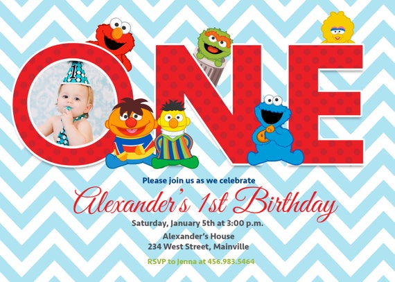 Unique Sesame Street Baby Invitations 4