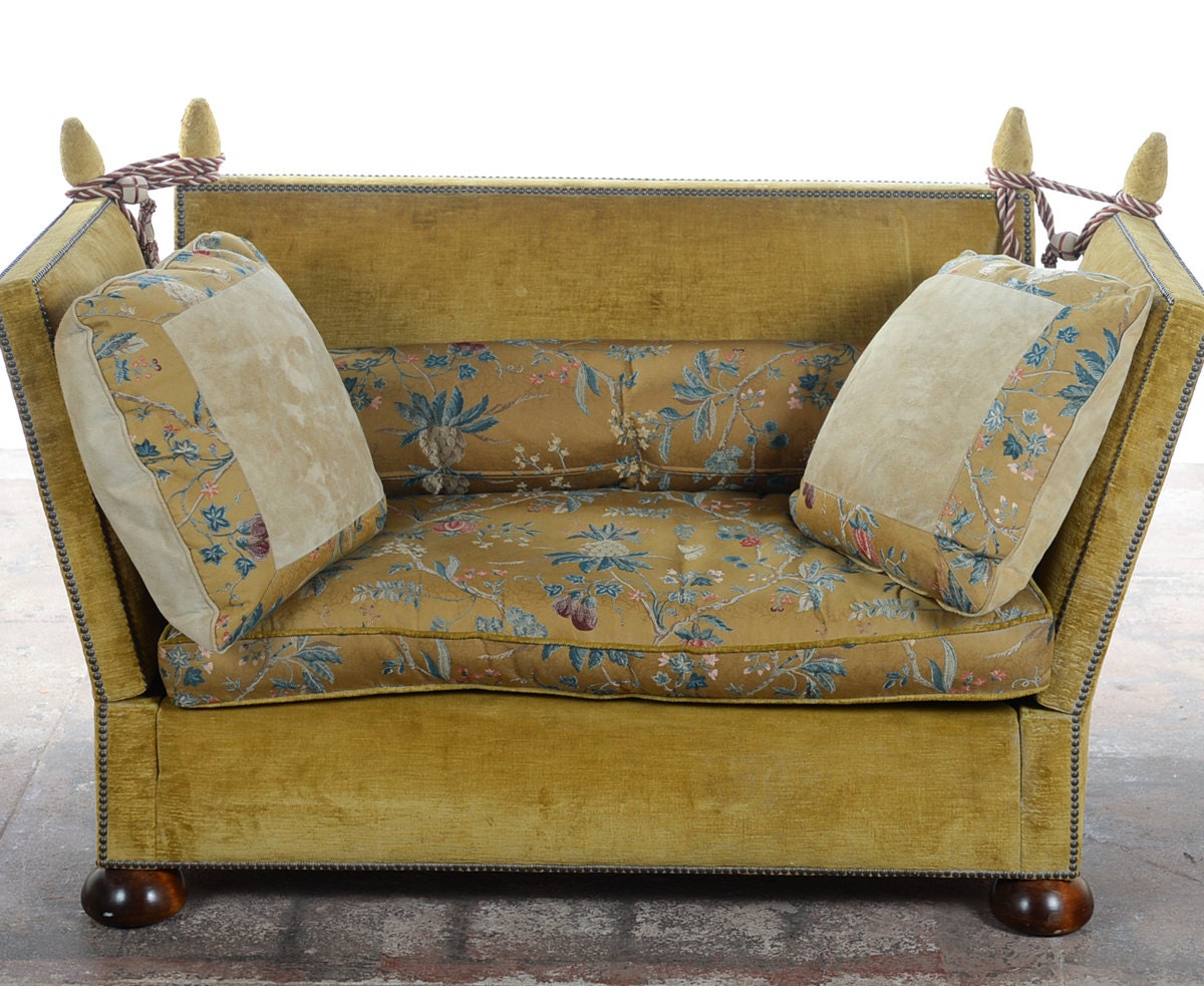 Fabulous Renaissance Knole Settee w/Velvet Upholstery Haute Juice