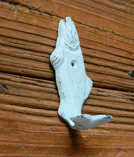 Fish Wall Hook Fish Tail Wall Hook Nautical by ColorfulCastAndCrew
