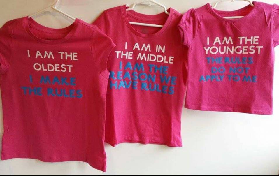 t shirts oldest middle youngest