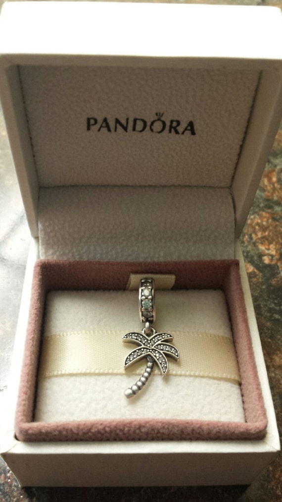 authentic pandora sparkling palm tree dangle charm 791540CZ