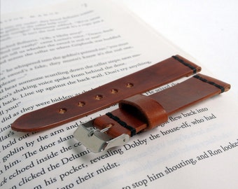 Brown leather watch strap Personalize leather watch band Vegetable tanned leather watch strap 18 mm 20 mm watch band 22 mm 24 mm watch strap