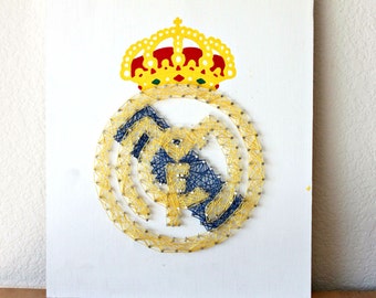 Real Madrid String Art, Real Madrid Party, Soccer Decor, Soccer Gifts,